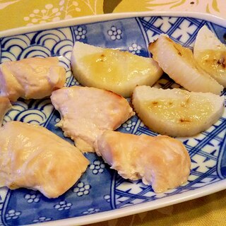 鶏むね肉と長芋の魚焼きグリル焼き